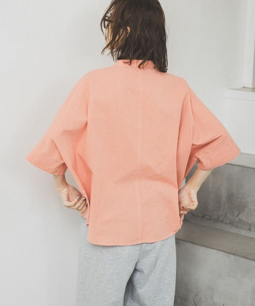 studio CLIP（スタディオクリップ）の「シングルガーゼドルマン5分袖バンドシャツ（シャツ/ブラウス・レディース・その他2/その他1/オレンジ/サックスブルー/その他4/その他5/その他3/その他7/その他6/ライトブルー・FREE）」の20枚目の写真