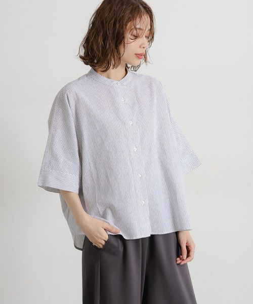 セール】シングルガーゼドルマン5分袖バンドシャツ（シャツ/ブラウス
