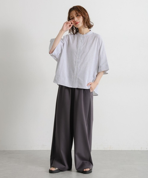 セール】シングルガーゼドルマン5分袖バンドシャツ（シャツ/ブラウス