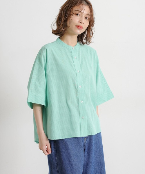 セール】シングルガーゼドルマン5分袖バンドシャツ（シャツ/ブラウス