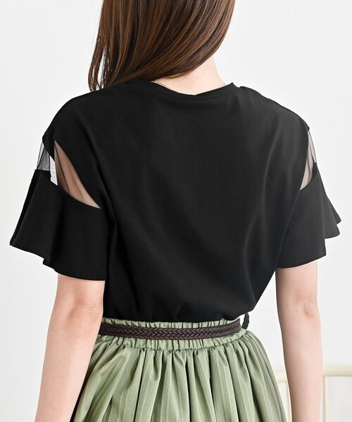 rps(アールピーエス)の「シースルーフレアースリーブTee(Tシャツ/カットソー・レディース・ブラック/オフホワイト・フリー)」の17枚目の写真