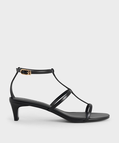CHARLES & KEITH（チャールズ & キース）の「Tバー キトゥンヒールアンクルストラップサンダル（サンダル・レディース・シルバー/ブラック/ホワイト・22cm/22.5cm/23cm/23.5cm/24.5cm/25cm/26.5cm/25.5cm）」の18枚目の写真
