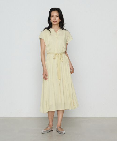 DT♪ 1VIENNA シャツドレス ワンピース 関税込 パイピングラインシャツ柄ワンピースドレス