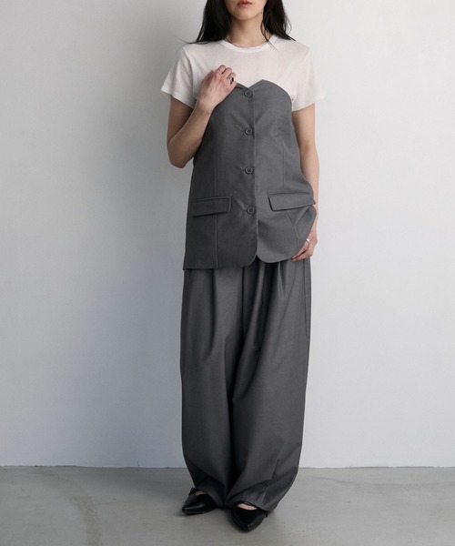 パンツ 3TUCK WIDE SLACKS 3TUCK SLACKS(BLACK)