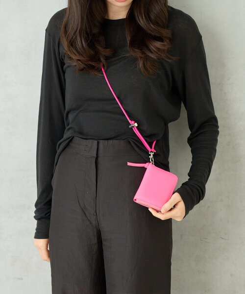 BIRTHDAY BAR（バースデイバー）の「【perche ペルケ】蛍光レザーストラップ付ジャバラカードウォレット（財布・レディース・ピンク/グリーン/イエロー・0）」の22枚目の写真