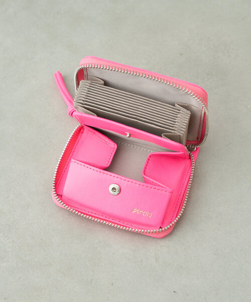 BIRTHDAY BAR（バースデイバー）の「【perche ペルケ】蛍光レザーストラップ付ジャバラカードウォレット（財布・レディース・ピンク/グリーン/イエロー・0）」の8枚目の写真