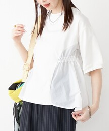 SHIPS Colors | SHIPS Colors:〈洗濯機可能〉ミニ裏毛 ドッキング トップス◇(Tシャツ/カットソー)