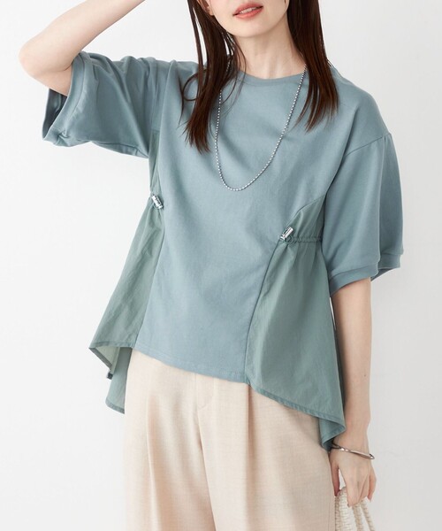 SHIPS Colors:〈洗濯機可能〉ミニ裏毛 ドッキング トップス◇（T