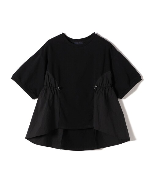 SHIPS Colors(シップス カラーズ)の「SHIPS Colors:〈洗濯機可能〉ミニ裏毛 ドッキング トップス◇(Tシャツ/カットソー・レディース・オフホワイト/ブラック/ライトグリーン/ベージュ・ONE SIZE)」の6枚目の写真