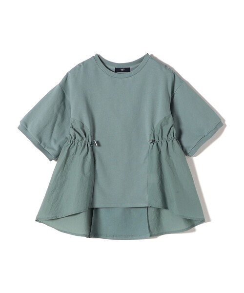 SHIPS Colors(シップス カラーズ)の「SHIPS Colors:〈洗濯機可能〉ミニ裏毛 ドッキング トップス◇(Tシャツ/カットソー・レディース・オフホワイト/ブラック/ライトグリーン/ベージュ・ONE SIZE)」の8枚目の写真