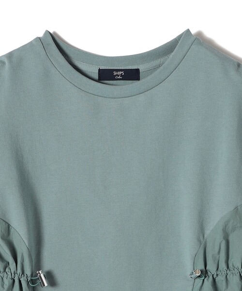 SHIPS Colors(シップス カラーズ)の「SHIPS Colors:〈洗濯機可能〉ミニ裏毛 ドッキング トップス◇(Tシャツ/カットソー・レディース・オフホワイト/ブラック/ライトグリーン/ベージュ・ONE SIZE)」の10枚目の写真