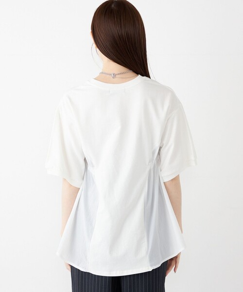 SHIPS Colors(シップス カラーズ)の「SHIPS Colors:〈洗濯機可能〉ミニ裏毛 ドッキング トップス◇(Tシャツ/カットソー・レディース・オフホワイト/ブラック/ライトグリーン/ベージュ・ONE SIZE)」の20枚目の写真