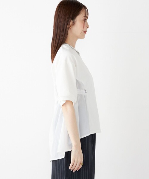 SHIPS for women / シップスウィメン SHIPS Colors:〈洗濯機可能〉ミニ裏毛 ドッキング トップス◇ SHIPS Colors:〈洗濯機可能〉ミニ裏毛 ドッキング トップス◇（T