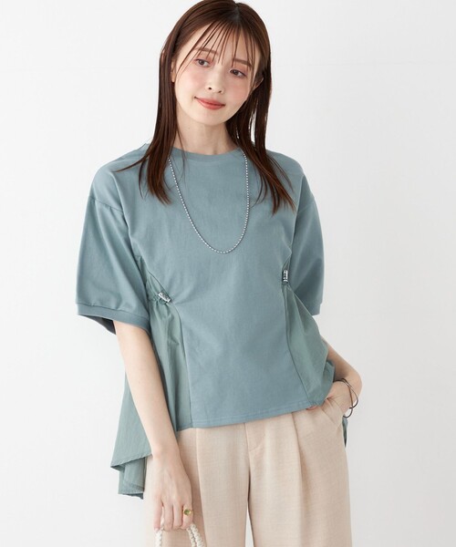 SHIPS for women / シップスウィメン SHIPS Colors:〈洗濯機可能〉ミニ裏毛 ドッキング トップス◇ SHIPS Colors:〈洗濯機可能〉ミニ裏毛 ドッキング トップス◇（T