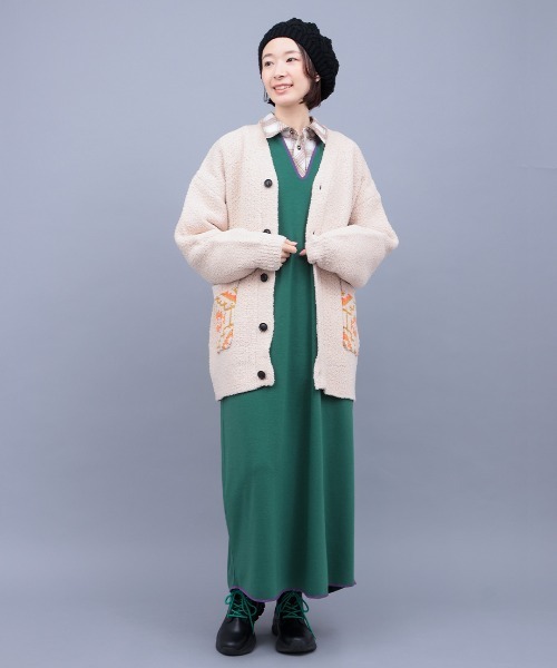 チチカカ（チチカカ）の「ナバホモールニットカーディガン（カーディガン/ボレロ・レディース・アイボリー/ブラック/オレンジ・FREE）」の6枚目の写真