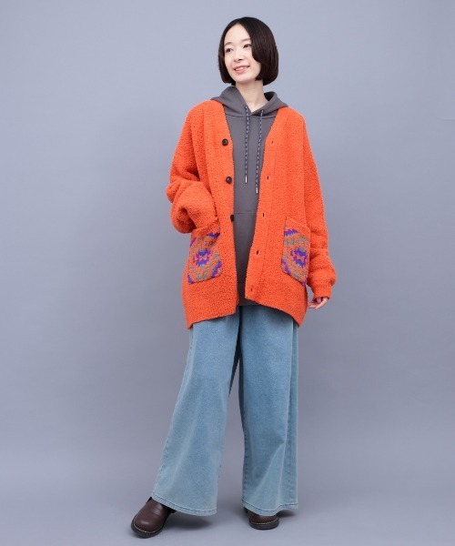 チチカカ（チチカカ）の「ナバホモールニットカーディガン（カーディガン/ボレロ・レディース・アイボリー/ブラック/オレンジ・FREE）」の8枚目の写真