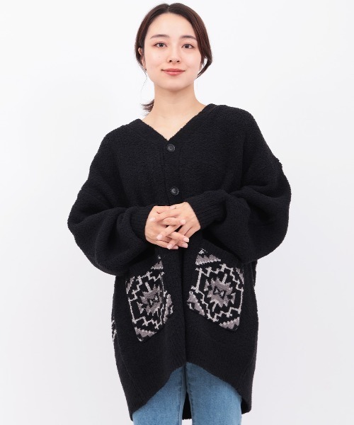 チチカカ（チチカカ）の「ナバホモールニットカーディガン（カーディガン/ボレロ・レディース・アイボリー/ブラック/オレンジ・FREE）」の10枚目の写真