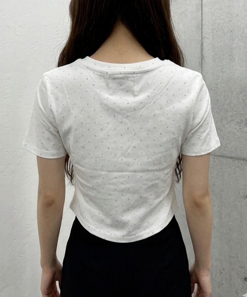 ROGER AND RAW(ロジャーアンドロウ)の「ラインストーン ショート丈Tシャツ(Tシャツ/カットソー・レディース・ホワイト/ブラック/ピンク/レッド・FREE)」の16枚目の写真