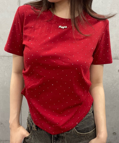 ROGER AND RAW(ロジャーアンドロウ)の「ラインストーン ショート丈Tシャツ(Tシャツ/カットソー・レディース・ホワイト/ブラック/ピンク/レッド・FREE)」の17枚目の写真