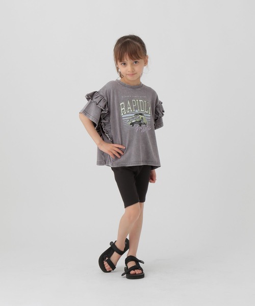 GLOBAL WORK(グローバルワーク)の「ヴィンテージ加工フリル/T/327189(Tシャツ/カットソー・キッズ・グレー系8/グレー系9・110cm/100cm/120cm)」の3枚目の写真