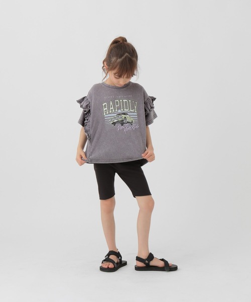 GLOBAL WORK(グローバルワーク)の「ヴィンテージ加工フリル/T/327189(Tシャツ/カットソー・キッズ・グレー系8/グレー系9・110cm/100cm/120cm)」の4枚目の写真