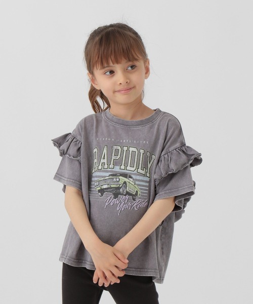 GLOBAL WORK(グローバルワーク)の「ヴィンテージ加工フリル/T/327189(Tシャツ/カットソー・キッズ・グレー系8/グレー系9・110cm/100cm/120cm)」の7枚目の写真