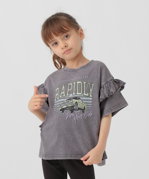 GLOBAL WORK(グローバルワーク)の「ヴィンテージ加工フリル/T/327189(Tシャツ/カットソー・キッズ・グレー系8/グレー系9・110cm/100cm/120cm)」の8枚目の写真