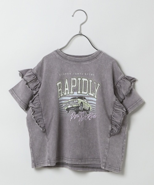 GLOBAL WORK(グローバルワーク)の「ヴィンテージ加工フリル/T/327189(Tシャツ/カットソー・キッズ・グレー系8/グレー系9・110cm/100cm/120cm)」の9枚目の写真