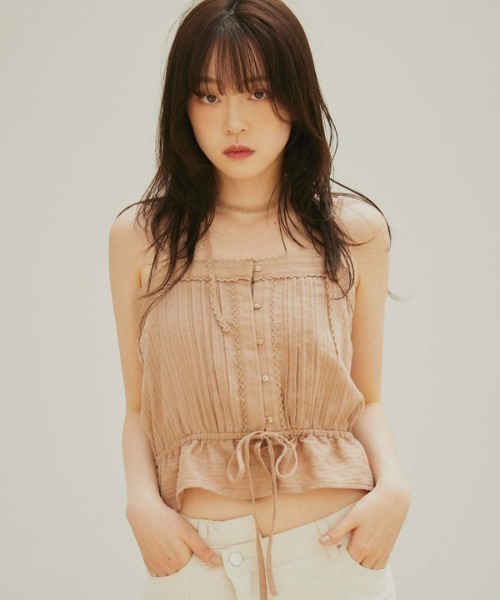 archives（アルシーヴ）の「コットンレースピンタックビスチェ（その他トップス・レディース・オフホワイト/ブラック/ベージュ・MEDIUM）」の6枚目の写真