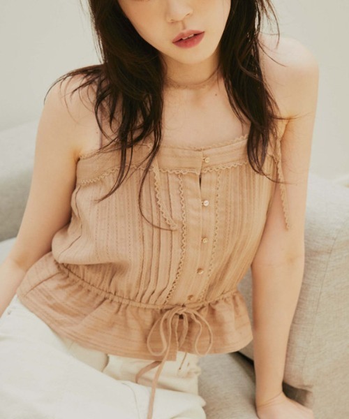 archives（アルシーヴ）の「コットンレースピンタックビスチェ（その他トップス・レディース・オフホワイト/ブラック/ベージュ・MEDIUM）」の4枚目の写真