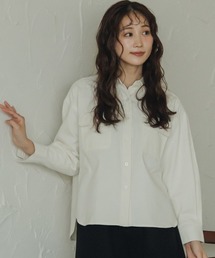 Petitjo | 小さいサイズ　綿100％フラップ付き長袖シャツ　低身長さん・小柄女性(シャツ/ブラウス)