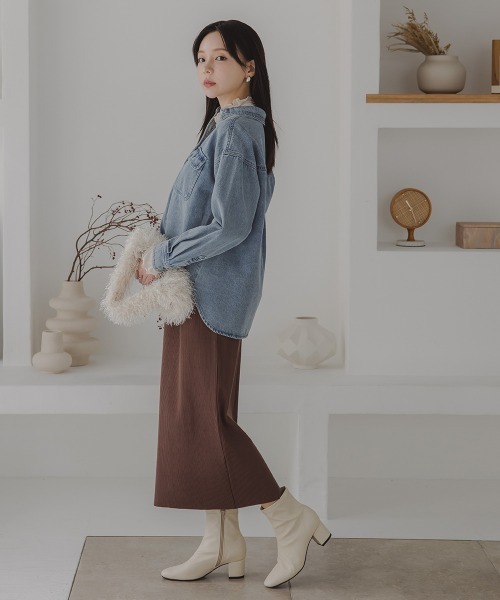 Petitjo（プッチージョ）の「小さいサイズ　綿100％フラップ付き長袖シャツ　低身長さん・小柄女性（シャツ/ブラウス・レディース・キナリ/ブルー系その他・PS/PM）」の10枚目の写真