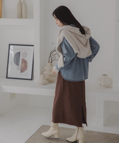 Petitjo（プッチージョ）の「小さいサイズ　綿100％フラップ付き長袖シャツ　低身長さん・小柄女性（シャツ/ブラウス・レディース・キナリ/ブルー系その他・PS/PM）」の11枚目の写真