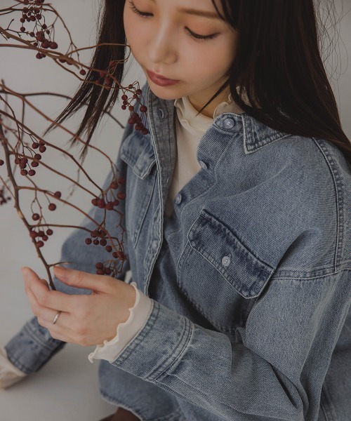 Petitjo（プッチージョ）の「小さいサイズ　綿100％フラップ付き長袖シャツ　低身長さん・小柄女性（シャツ/ブラウス・レディース・キナリ/ブルー系その他・PS/PM）」の18枚目の写真