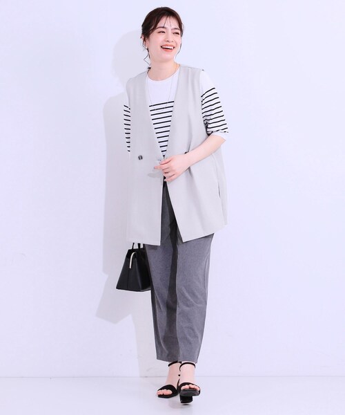 DRESKIP(ドレスキップ)の「【洗える】洗濯後しわになりにくい 麻調ダブルベスト(ベスト・レディース・ブラック/ライトグレー/ベージュ・01/02/03/04)」の17枚目の写真