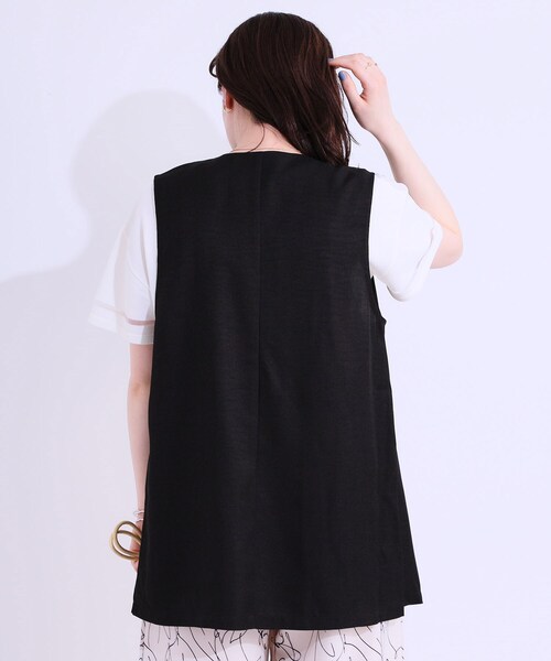 DRESKIP(ドレスキップ)の「【洗える】洗濯後しわになりにくい 麻調ダブルベスト(ベスト・レディース・ブラック/ライトグレー/ベージュ・01/02/03/04)」の20枚目の写真