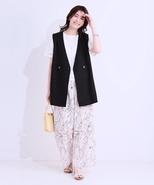 DRESKIP(ドレスキップ)の「【洗える】洗濯後しわになりにくい 麻調ダブルベスト(ベスト・レディース・ブラック/ライトグレー/ベージュ・01/02/03/04)」の21枚目の写真