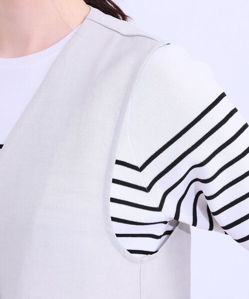 DRESKIP(ドレスキップ)の「【洗える】洗濯後しわになりにくい 麻調ダブルベスト(ベスト・レディース・ブラック/ライトグレー/ベージュ・01/02/03/04)」の8枚目の写真