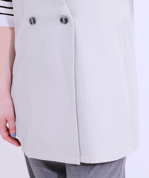 DRESKIP(ドレスキップ)の「【洗える】洗濯後しわになりにくい 麻調ダブルベスト(ベスト・レディース・ブラック/ライトグレー/ベージュ・01/02/03/04)」の9枚目の写真