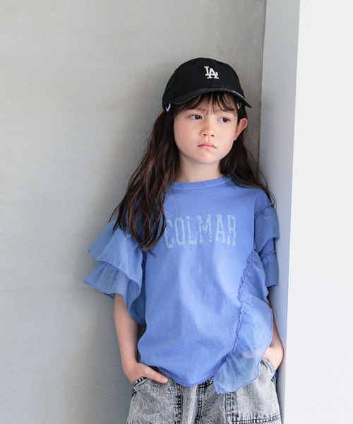 BAYFLOW（ベイフロー）の「[トレンドデザイン☆リメイク風]オーガンジーフリルT(KIDS)（Tシャツ/カットソー・キッズ・ブルー/チャコール/アイボリー/テラコッタ/イエロー・110cm/130cm/150cm/120cm/140cm）」の5枚目の写真