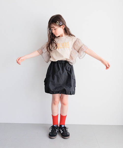 BAYFLOW（ベイフロー）の「[トレンドデザイン☆リメイク風]オーガンジーフリルT(KIDS)（Tシャツ/カットソー・キッズ・ブルー/チャコール/アイボリー/テラコッタ/イエロー・110cm/130cm/150cm/120cm/140cm）」の7枚目の写真