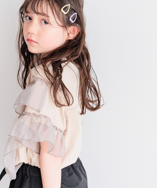 BAYFLOW（ベイフロー）の「[トレンドデザイン☆リメイク風]オーガンジーフリルT(KIDS)（Tシャツ/カットソー・キッズ・ブルー/チャコール/アイボリー/テラコッタ/イエロー・110cm/130cm/150cm/120cm/140cm）」の8枚目の写真