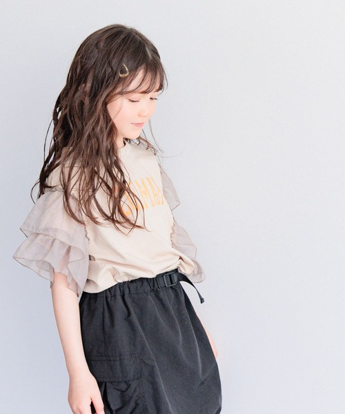 BAYFLOW（ベイフロー）の「[トレンドデザイン☆リメイク風]オーガンジーフリルT(KIDS)（Tシャツ/カットソー・キッズ・ブルー/チャコール/アイボリー/テラコッタ/イエロー・110cm/130cm/150cm/120cm/140cm）」の10枚目の写真