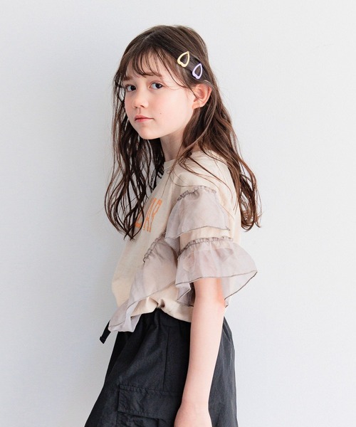 BAYFLOW（ベイフロー）の「[トレンドデザイン☆リメイク風]オーガンジーフリルT(KIDS)（Tシャツ/カットソー・キッズ・ブルー/チャコール/アイボリー/テラコッタ/イエロー・110cm/130cm/150cm/120cm/140cm）」の11枚目の写真