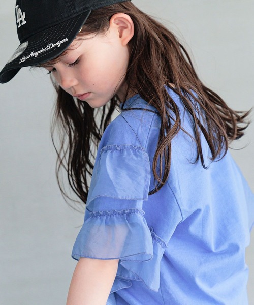 BAYFLOW（ベイフロー）の「[トレンドデザイン☆リメイク風]オーガンジーフリルT(KIDS)（Tシャツ/カットソー・キッズ・ブルー/チャコール/アイボリー/テラコッタ/イエロー・110cm/130cm/150cm/120cm/140cm）」の15枚目の写真