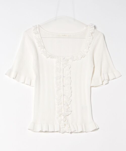 apres jour(アプレジュール)の「フリルレースニットトップス(ニット/セーター・レディース・ホワイト/ブラック・X-LARGE/フリー)」の9枚目の写真