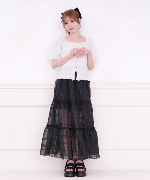 apres jour(アプレジュール)の「フリルレースニットトップス(ニット/セーター・レディース・ホワイト/ブラック・X-LARGE/フリー)」の12枚目の写真