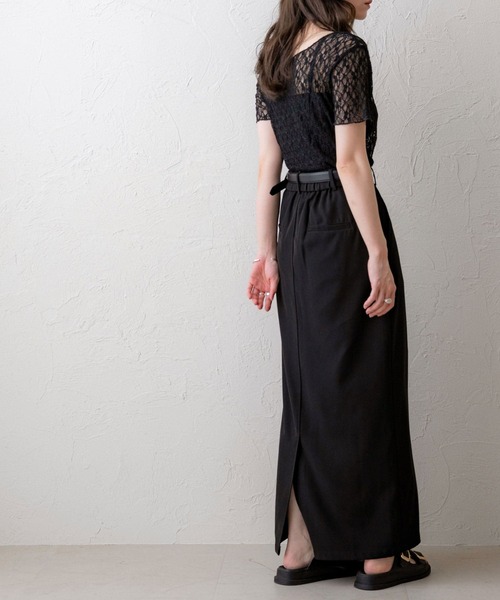 NOAHL(ノアル)の「【NOAHL】シアーレーストップス(Tシャツ/カットソー・レディース・ブラック/ホワイト/グリーン系・FS)」の7枚目の写真