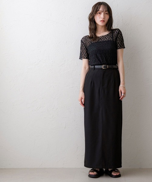 NOAHL(ノアル)の「【NOAHL】シアーレーストップス(Tシャツ/カットソー・レディース・ブラック/ホワイト/グリーン系・FS)」の12枚目の写真