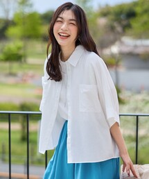 コットンリネンブラウス